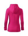 Hanorac de damă, cu glugă, Trendy Zipper, 65% bumbac, 35% poliester, 300 g/mp