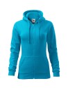 Hanorac de damă, cu glugă, Trendy Zipper, 65% bumbac, 35% poliester, 300 g/mp