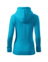 Hanorac de damă, cu glugă, Trendy Zipper, 65% bumbac, 35% poliester, 300 g/mp