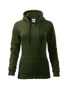 Hanorac de damă, cu glugă, Trendy Zipper, 65% bumbac, 35% poliester, 300 g/mp