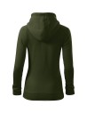 Hanorac de damă, cu glugă, Trendy Zipper, 65% bumbac, 35% poliester, 300 g/mp